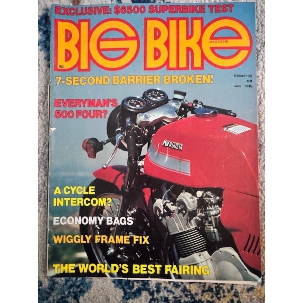 Vintage Big Bike Magazine February 1976 MV Augusta 750 Sport America Vol 8 No 2